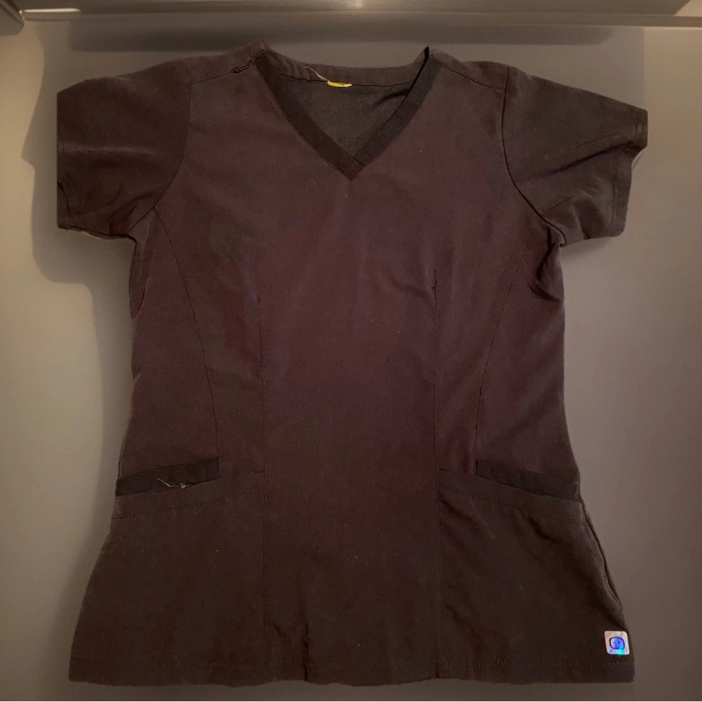 WonderWink Wonderflex Women's Scrub Top Size Large, Black